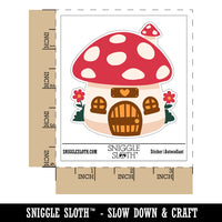 Cute Mushroom Gnome Home Waterproof Vinyl Phone Tablet Laptop Water Bottle Sticker Set - 5 Pack