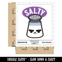 Kawaii Cute Salty Grumpy Salt Waterproof Vinyl Phone Tablet Laptop Water Bottle Sticker Set - 5 Pack