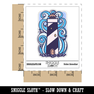 Lighthouse Stylized Crashing Waves Mermaid Sailboat Vinyl Phone Tablet Laptop Water Bottle Sticker Set - 5 Pack