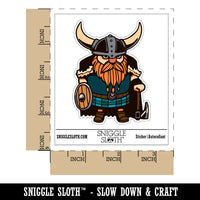 Stout Bearded Viking with Horned Helmet Waterproof Vinyl Phone Tablet Laptop Water Bottle Sticker Set - 5 Pack