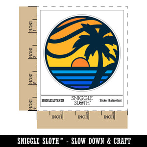 Beach Sunset Scene Tropical Ocean Waterproof Vinyl Phone Tablet Laptop Water Bottle Sticker Set - 5 Pack