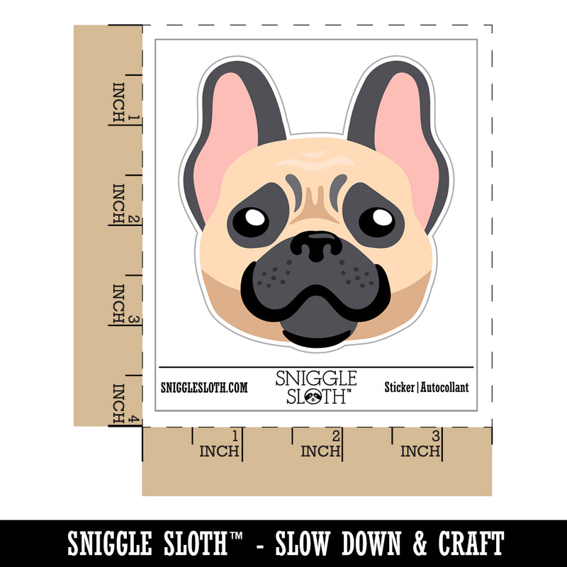 Happy French Bulldog Frenchie Dog Head Waterproof Vinyl Phone Tablet Laptop Water Bottle Sticker Set - 5 Pack