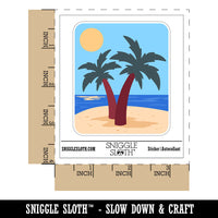 Two Palm Trees Tropical Waterproof Vinyl Phone Tablet Laptop Water Bottle Sticker Set - 5 Pack