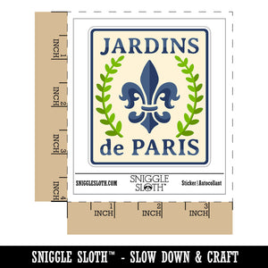 Jardins de Paris Fleur de Lis Waterproof Vinyl Phone Tablet Laptop Water Bottle Sticker Set - 5 Pack