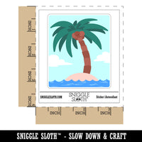 Palm Tree on Tropical Island Waterproof Vinyl Phone Tablet Laptop Water Bottle Sticker Set - 5 Pack