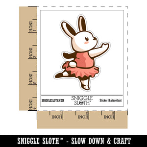 Ballerina Bunny Rabbit In Tutu Waterproof Vinyl Phone Tablet Laptop Water Bottle Sticker Set - 5 Pack