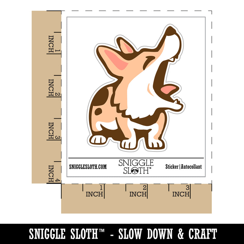 Barking Spotted Dog Corgi Waterproof Vinyl Phone Tablet Laptop Water Bottle Sticker Set - 5 Pack