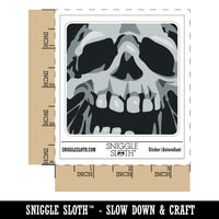 Negative Skull Spooky Bone Face Halloween Waterproof Vinyl Phone Tablet Laptop Water Bottle Sticker Set - 5 Pack