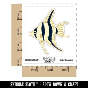 Freshwater Angelfish Fish Silhouette Waterproof Vinyl Phone Tablet Laptop Water Bottle Sticker Set - 5 Pack