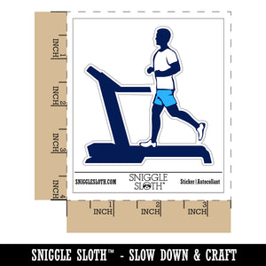 Man Running on Treadmill Cardio Workout Gym Waterproof Vinyl Phone Tablet Laptop Water Bottle Sticker Set - 5 Pack