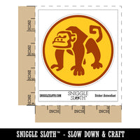 Grumpy Monkey with Curly Tail Waterproof Vinyl Phone Tablet Laptop Water Bottle Sticker Set - 5 Pack
