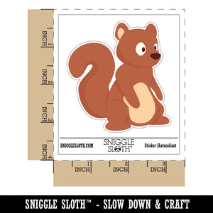 Sitting Squirrel Cartoon Critter Waterproof Vinyl Phone Tablet Laptop Water Bottle Sticker Set - 5 Pack