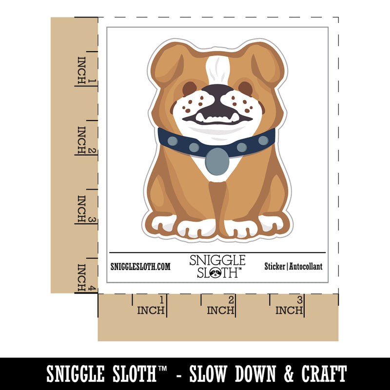 Smiling Bulldog Puppy Waterproof Vinyl Phone Tablet Laptop Water Bottle Sticker Set - 5 Pack