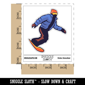 Snowboarder Carve Snow Waterproof Vinyl Phone Tablet Laptop Water Bottle Sticker Set - 5 Pack