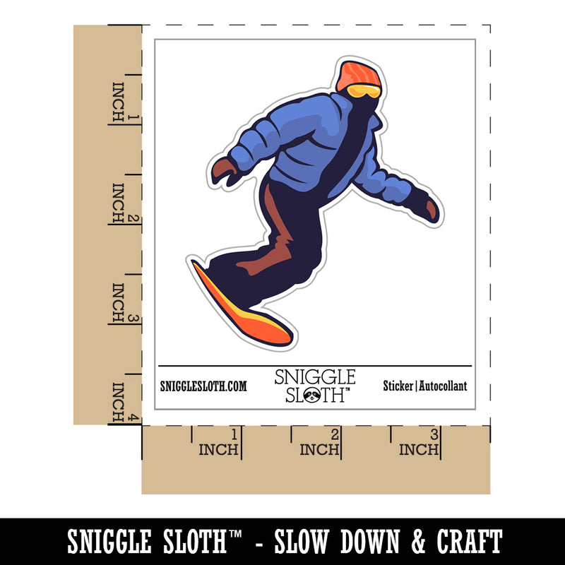 Snowboarder Carve Snow Waterproof Vinyl Phone Tablet Laptop Water Bottle Sticker Set - 5 Pack