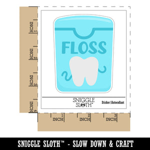 Dental Floss Tooth Dentist Waterproof Vinyl Phone Tablet Laptop Water Bottle Sticker Set - 5 Pack