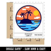 Deserted Island in Ocean Waterproof Vinyl Phone Tablet Laptop Water Bottle Sticker Set - 5 Pack