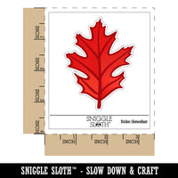 Red Oak Leaf Waterproof Vinyl Phone Tablet Laptop Water Bottle Sticker Set - 5 Pack