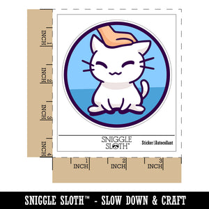 Satisfied Cat Kitty Headpat Waterproof Vinyl Phone Tablet Laptop Water Bottle Sticker Set - 5 Pack