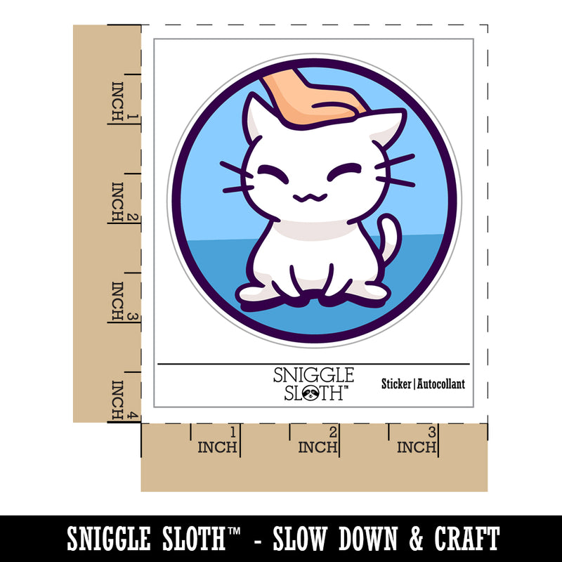 Satisfied Cat Kitty Headpat Waterproof Vinyl Phone Tablet Laptop Water Bottle Sticker Set - 5 Pack