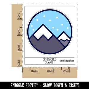 Snowy Mountainscape Waterproof Vinyl Phone Tablet Laptop Water Bottle Sticker Set - 5 Pack