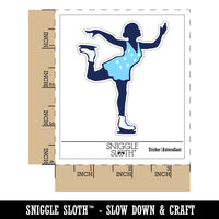 Ice Figure Skating Skater Woman on One Foot Pose Waterproof Vinyl Phone Tablet Laptop Water Bottle Sticker Set - 5 Pack