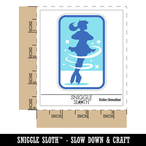 Spinning Jump Ice Figure Skating Skater Woman Waterproof Vinyl Phone Tablet Laptop Water Bottle Sticker Set - 5 Pack