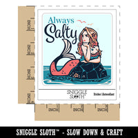 Always Salty Grumpy Beautiful Mermaid Waterproof Vinyl Phone Tablet Laptop Water Bottle Sticker Set - 5 Pack