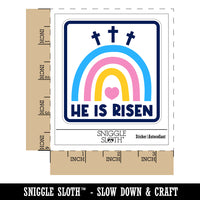 Easter Rainbow He is Risen Three Crosses Waterproof Vinyl Phone Tablet Laptop Water Bottle Sticker Set - 5 Pack
