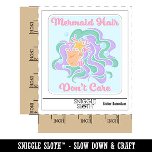 Mermaid Hair Don't Care Waterproof Vinyl Phone Tablet Laptop Water Bottle Sticker Set - 5 Pack