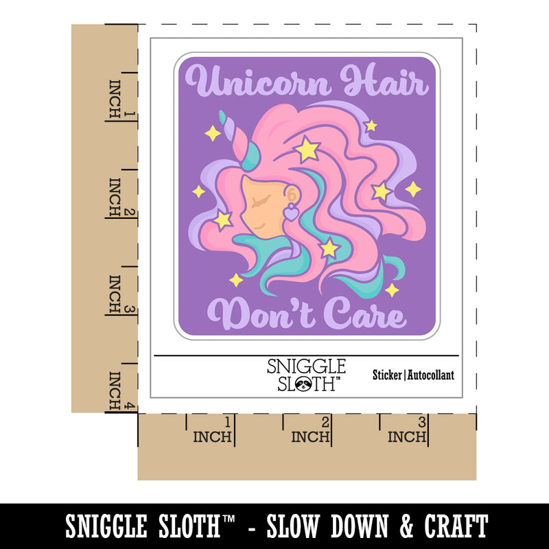 Unicorn Hair Don't Care Waterproof Vinyl Phone Tablet Laptop Water Bottle Sticker Set - 5 Pack