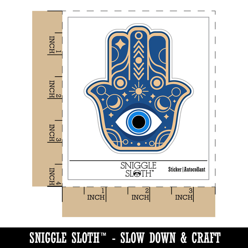 Hamsa Evil Eye Hand Ward Protection Symbol Charm Waterproof Vinyl Phone Tablet Laptop Water Bottle Sticker Set - 5 Pack