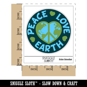 Peace Love Earth Waterproof Vinyl Phone Tablet Laptop Water Bottle Sticker Set - 5 Pack