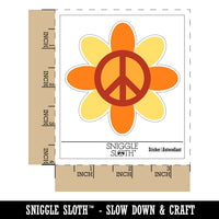 Peace Sign Flower Hippie Boho Love Happiness Waterproof Vinyl Phone Tablet Laptop Water Bottle Sticker Set - 5 Pack