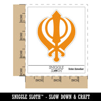 Sikh Khanda Indian Punjab Religious Symbol Waterproof Vinyl Phone Tablet Laptop Water Bottle Sticker Set - 5 Pack