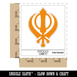 Sikh Khanda Indian Punjab Religious Symbol Waterproof Vinyl Phone Tablet Laptop Water Bottle Sticker Set - 5 Pack