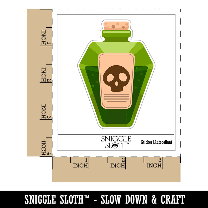 Skull Potion Poison Bottle Waterproof Vinyl Phone Tablet Laptop Water Bottle Sticker Set - 5 Pack