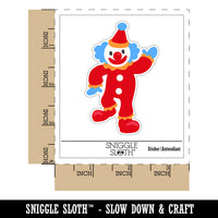 Waving Clown Circus Carnival Waterproof Vinyl Phone Tablet Laptop Water Bottle Sticker Set - 5 Pack
