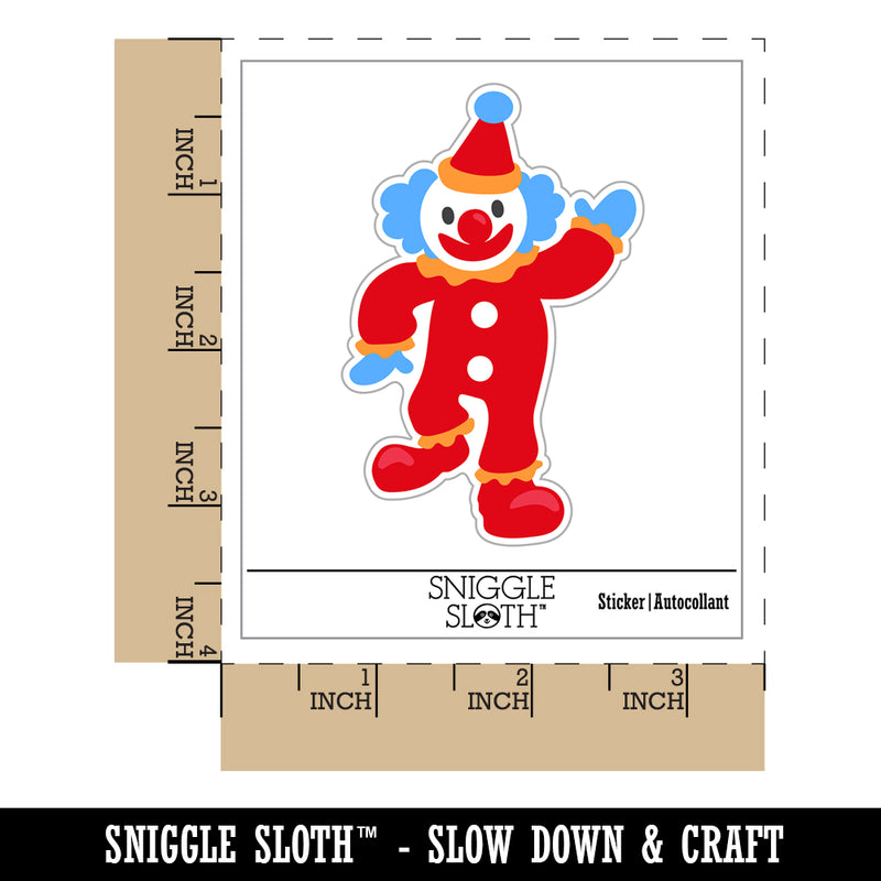 Waving Clown Circus Carnival Waterproof Vinyl Phone Tablet Laptop Water Bottle Sticker Set - 5 Pack