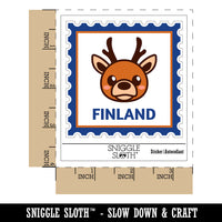 Finland Travel Reindeer Waterproof Vinyl Phone Tablet Laptop Water Bottle Sticker Set - 5 Pack