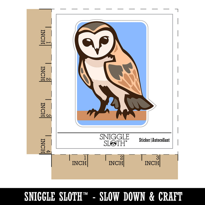 Inquisitive Barn Owl Waterproof Vinyl Phone Tablet Laptop Water Bottle Sticker Set - 5 Pack