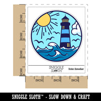 Lighthouse Sea Ocean Waves Waterproof Vinyl Phone Tablet Laptop Water Bottle Sticker Set - 5 Pack