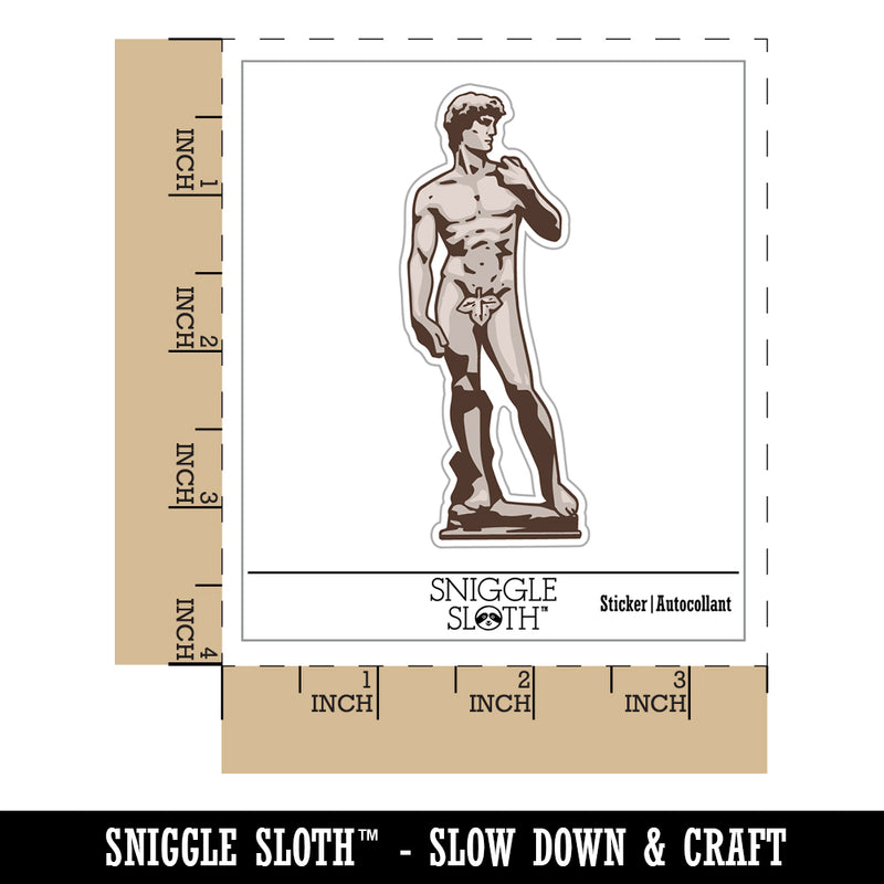 Statue of David by Michelangelo Art Waterproof Vinyl Phone Tablet Laptop Water Bottle Sticker Set - 5 Pack