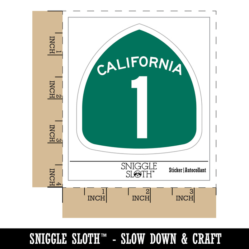 California Highway One Pacific Coast Sign Waterproof Vinyl Phone Tablet Laptop Water Bottle Sticker Set - 5 Pack