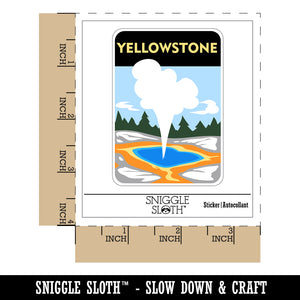 Destination Yellowstone National Park Waterproof Vinyl Phone Tablet Laptop Water Bottle Sticker Set - 5 Pack