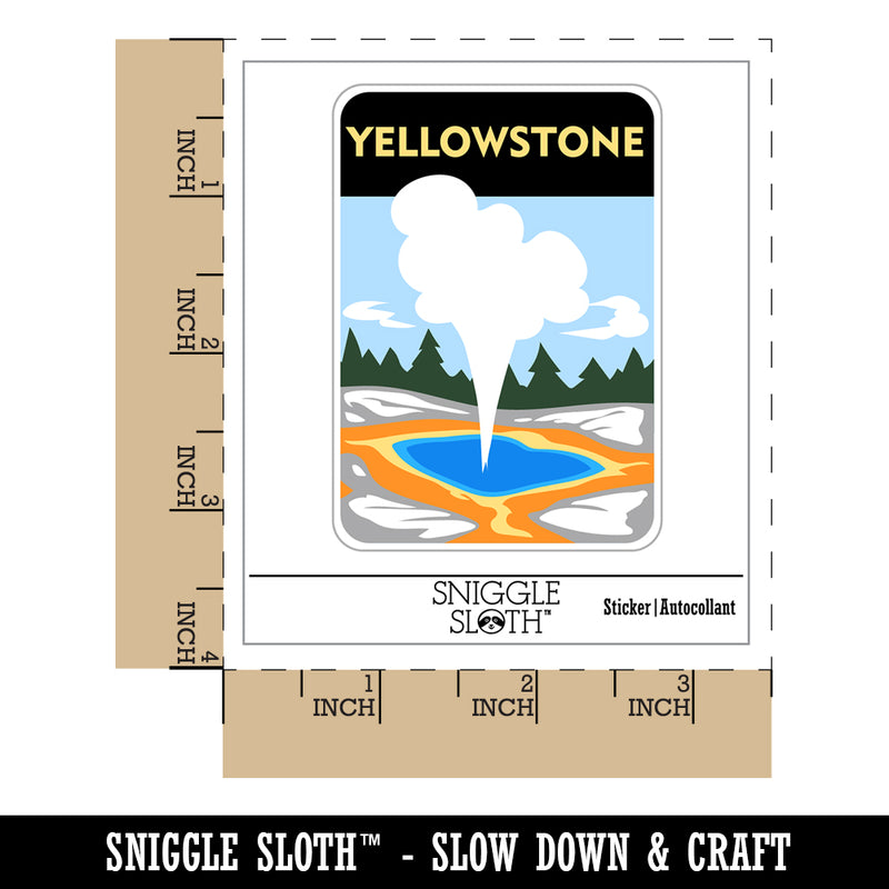 Destination Yellowstone National Park Waterproof Vinyl Phone Tablet Laptop Water Bottle Sticker Set - 5 Pack