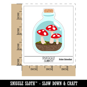 Glass Bottle Mushroom Dirt Terrarium Waterproof Vinyl Phone Tablet Laptop Water Bottle Sticker Set - 5 Pack