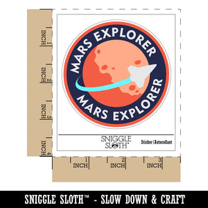 Mars Explorer Space Science Fiction Waterproof Vinyl Phone Tablet Laptop Water Bottle Sticker Set - 5 Pack