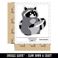 Raccoon Robber with Kitchen Knife Waterproof Vinyl Phone Tablet Laptop Water Bottle Sticker Set - 5 Pack