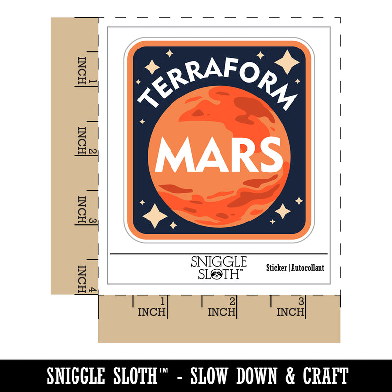 Terraform Mars Planet Space Earth Waterproof Vinyl Phone Tablet Laptop Water Bottle Sticker Set - 5 Pack